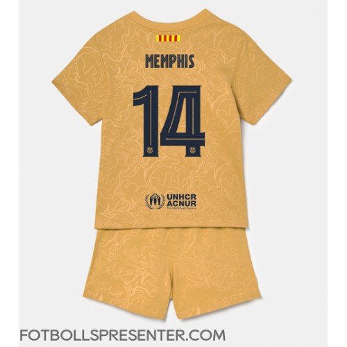 Barcelona Memphis Depay #14 Bortatröja Barn 2022-23 Kortärmad (+ korta byxor)